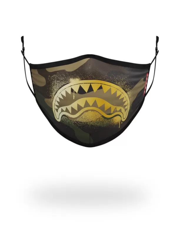 Sprayground ADULT CAMO GOLD SHARK FORM FITTING FACE MASK Best