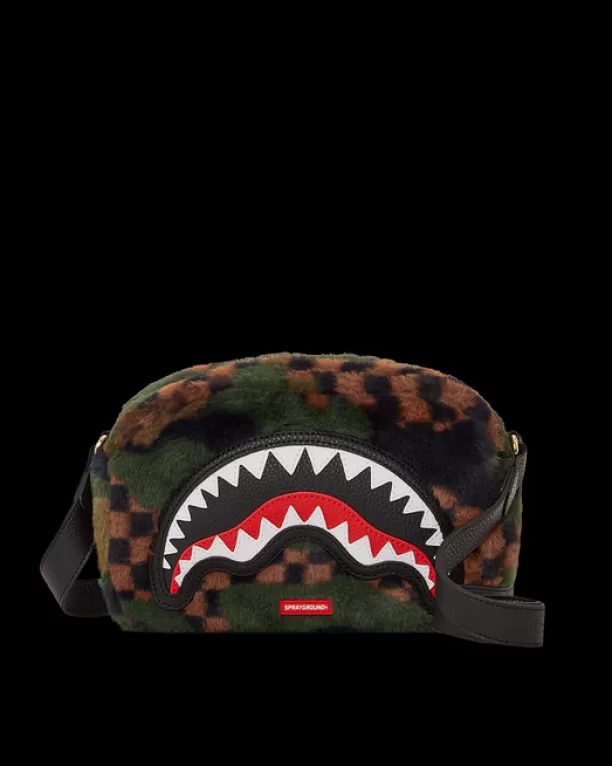 Sprayground BIG SKY FUR SHARK MESSENGER BRICK BAG New