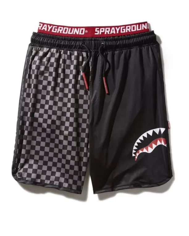 Sprayground GREY CHECKERED SPLIT CORTO SWIM TRUNKS Shop