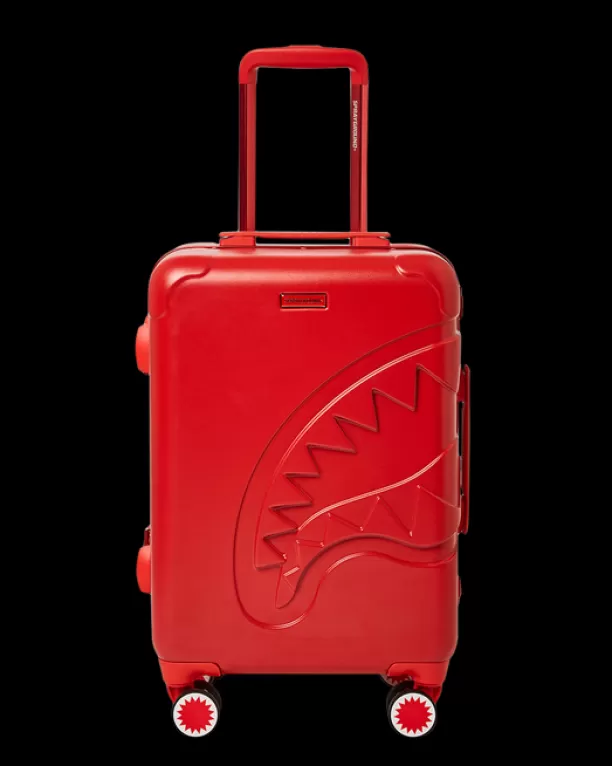 Sprayground MOLDED SHARKITECTURE RED HARDSHELL CARRY-ON LUGGAGE New