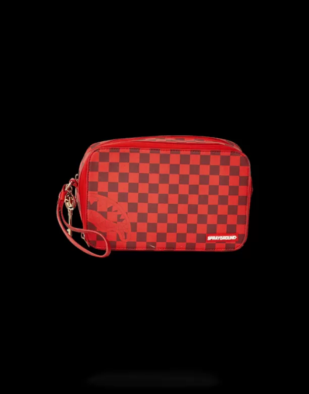 Sprayground SHARKS IN PARIS RED TOILETRY AKA MONEY BAGS Best